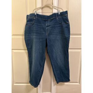 Terra & Sky Plus Size 4X Pull On Jeans Medium Wash Stretch Denim 28W-30W
